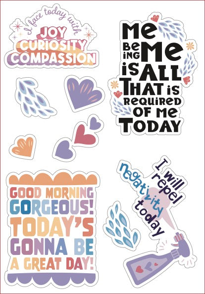 "Face The Day" Positive Affirmation Clings